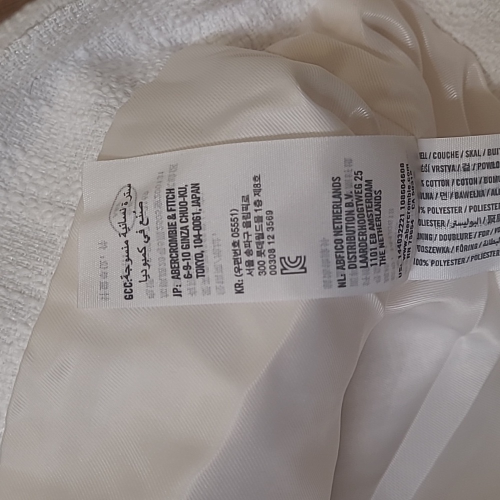 Abercrombie &‎ Fitch Women's Cream Textured Blazer NEW NO TAG. - Picture 13 of 16